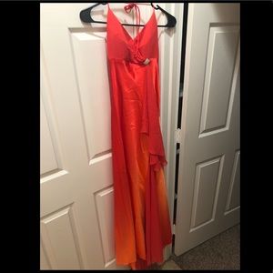 Orange evening dress